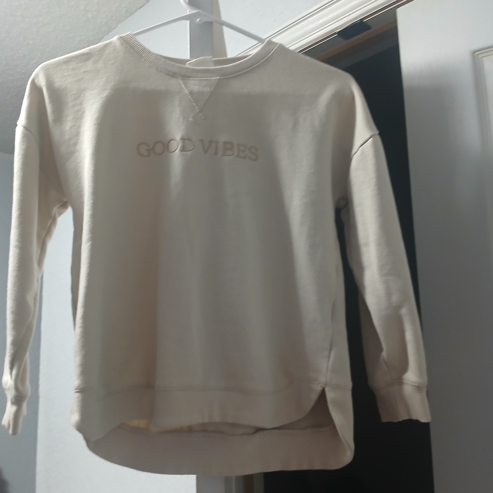 Kids Cream 'Good Vibes' Sweater